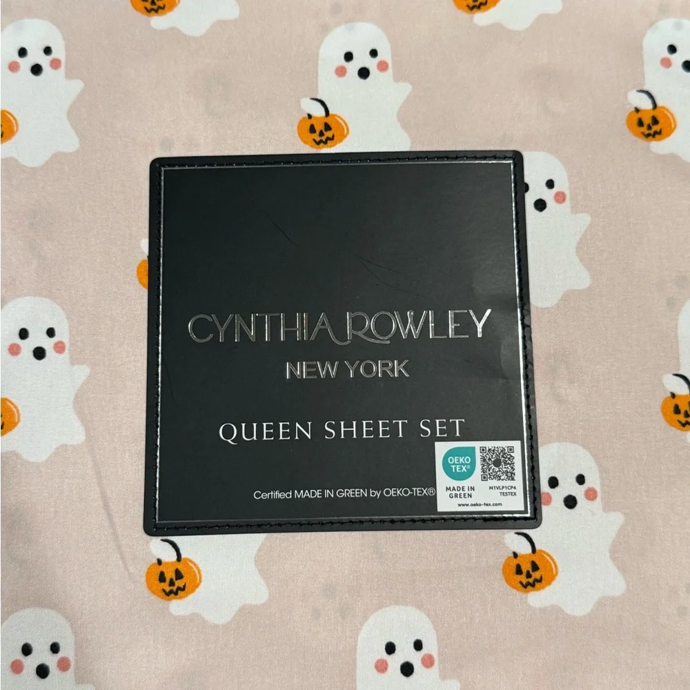 Cynthia Rowley‎ Queen Sheet Set - Cream with Ghost Design